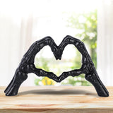 Maxbell Modern Heart Gesture Ornament Sculpture Figurine Wedding Wine Cabinet Black