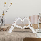 Maxbell Modern Heart Gesture Ornament Sculpture Figurine Wedding Wine Cabinet White