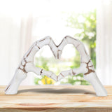 Maxbell Modern Heart Gesture Ornament Sculpture Figurine Wedding Wine Cabinet White