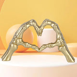 Maxbell Modern Heart Gesture Ornament Sculpture Figurine Wedding Wine Cabinet Gold