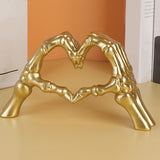 Maxbell Modern Heart Gesture Ornament Sculpture Figurine Wedding Wine Cabinet Gold