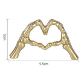 Maxbell Modern Heart Gesture Ornament Sculpture Figurine Wedding Wine Cabinet Gold
