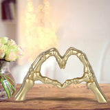 Maxbell Modern Heart Gesture Ornament Sculpture Figurine Wedding Wine Cabinet Gold