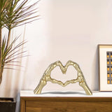 Maxbell Modern Heart Gesture Ornament Sculpture Figurine Wedding Wine Cabinet Gold