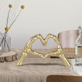 Maxbell Modern Heart Gesture Ornament Sculpture Figurine Wedding Wine Cabinet Gold