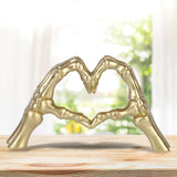 Maxbell Modern Heart Gesture Ornament Sculpture Figurine Wedding Wine Cabinet Gold