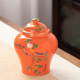 Maxbell Chinese Style Porcelain Ginger Jar Home Decor Airtight Lid Storage Jar Can