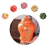 Maxbell Chinese Style Porcelain Ginger Jar Home Decor Airtight Lid Storage Jar Can