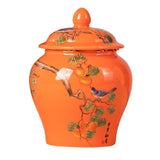 Maxbell Chinese Style Porcelain Ginger Jar Home Decor Airtight Lid Storage Jar Can