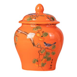 Maxbell Chinese Style Porcelain Ginger Jar Home Decor Airtight Lid Storage Jar Can