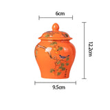 Maxbell Chinese Style Porcelain Ginger Jar Home Decor Airtight Lid Storage Jar Can