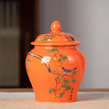 Maxbell Chinese Style Porcelain Ginger Jar Home Decor Airtight Lid Storage Jar Can