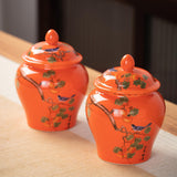 Maxbell Chinese Style Porcelain Ginger Jar Home Decor Airtight Lid Storage Jar Can