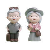 Maxbell Old People Figurine Cake Topper Ornaments for Anniversary Bedroom Decor Grandpa
