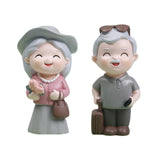 Maxbell Old People Figurine Cake Topper Ornaments for Anniversary Bedroom Decor Grandpa