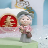 Maxbell Old People Figurine Cake Topper Ornaments for Anniversary Bedroom Decor Grandma