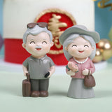 Maxbell Old People Figurine Cake Topper Ornaments for Anniversary Bedroom Decor Grandma