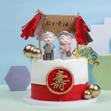 Maxbell Old People Figurine Cake Topper Ornaments for Anniversary Bedroom Decor Grandma
