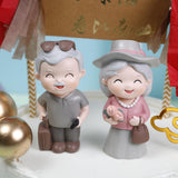 Maxbell Old People Figurine Cake Topper Ornaments for Anniversary Bedroom Decor Grandma