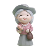 Maxbell Old People Figurine Cake Topper Ornaments for Anniversary Bedroom Decor Grandma