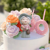 Maxbell Old People Figurine Cake Topper Ornaments for Anniversary Bedroom Decor Grandma