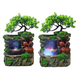 Maxbell Tabletop Water Fountain with LED Lights Indoor Outdoor Office Resin Statue No Fog
