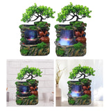 Maxbell Tabletop Water Fountain with LED Lights Indoor Outdoor Office Resin Statue No Fog