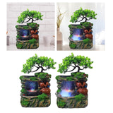 Maxbell Tabletop Water Fountain with LED Lights Indoor Outdoor Office Resin Statue No Fog