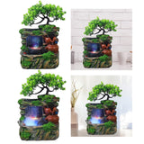 Maxbell Tabletop Water Fountain with LED Lights Indoor Outdoor Office Resin Statue No Fog