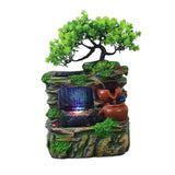 Maxbell Tabletop Water Fountain with LED Lights Indoor Outdoor Office Resin Statue No Fog