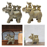 Maxbell Creative Elephant Statue Tabletop Resin for Festivals Dining Room Holidays Silver