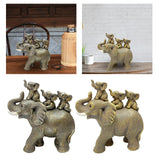 Maxbell Creative Elephant Statue Tabletop Resin for Festivals Dining Room Holidays Silver