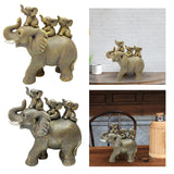 Maxbell Creative Elephant Statue Tabletop Resin for Festivals Dining Room Holidays Silver