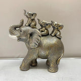 Maxbell Creative Elephant Statue Tabletop Resin for Festivals Dining Room Holidays Silver