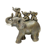 Maxbell Creative Elephant Statue Tabletop Resin for Festivals Dining Room Holidays Silver