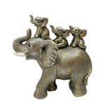 Maxbell Creative Elephant Statue Tabletop Resin for Festivals Dining Room Holidays Silver