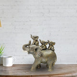 Maxbell Creative Elephant Statue Tabletop Resin for Festivals Dining Room Holidays Silver