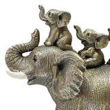 Maxbell Creative Elephant Statue Tabletop Resin for Festivals Dining Room Holidays Silver