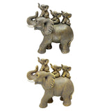 Maxbell Creative Elephant Statue Tabletop Resin for Festivals Dining Room Holidays Silver