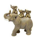 Maxbell Creative Elephant Statue Tabletop Resin for Festivals Dining Room Holidays Deep Yellow