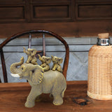 Maxbell Creative Elephant Statue Tabletop Resin for Festivals Dining Room Holidays Deep Yellow