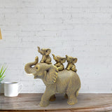 Maxbell Creative Elephant Statue Tabletop Resin for Festivals Dining Room Holidays Deep Yellow