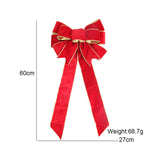 Maxbell Christmas Door Bow Decorative Pendant Chic Craft for Backyard Garden Indoor Red