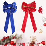 Maxbell Christmas Door Bow Decorative Pendant Chic Craft for Backyard Garden Indoor Red