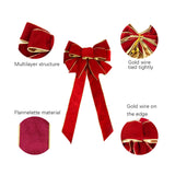 Maxbell Christmas Door Bow Decorative Pendant Chic Craft for Backyard Garden Indoor Red