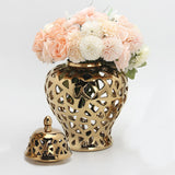 Maxbell Ceramic Ginger Jar Flower Porcelain Storage Jar Home Decoration Display