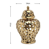 Maxbell Ceramic Ginger Jar Flower Porcelain Storage Jar Home Decoration Display