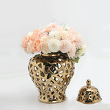 Maxbell Ceramic Ginger Jar Flower Porcelain Storage Jar Home Decoration Display