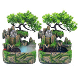 Maxbell Electric Tabletop Fountain with Lights Resin Rockery Water Sound Ornament without Mist