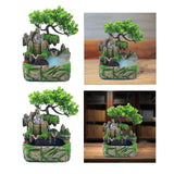Maxbell Electric Tabletop Fountain with Lights Resin Rockery Water Sound Ornament without Mist